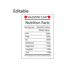 Valentines day nutrition template ,Valentine's Day Nutrition Facts Design. Valentines day nutrition template . nutrition facts table of love.
