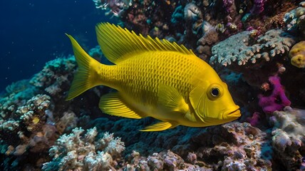 Colorful Ornamental Fish in a Coral Reef Environment