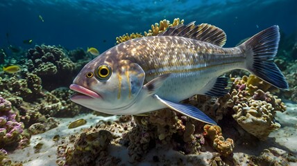 Fototapeta premium Colorful Ornamental Fish in a Coral Reef Environment