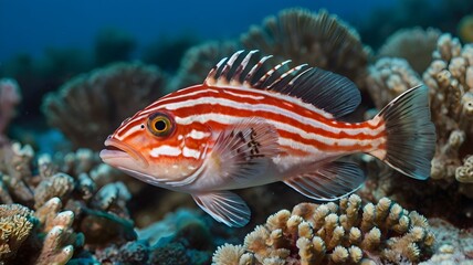 Fototapeta premium Colorful Ornamental Fish in a Coral Reef Environment