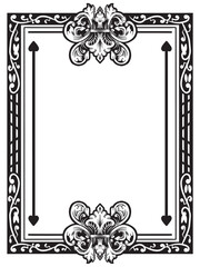 Line Art Frame Outline with Vintage Swirls