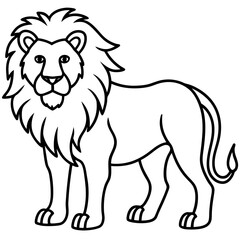 Elegant Lion Outline Illustration