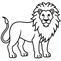 Obraz premium Elegant Lion Outline Illustration