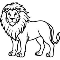 Elegant Lion Outline Illustration