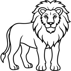 Elegant Lion Outline Illustration