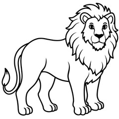 Elegant Lion Outline Illustration