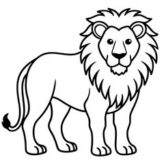 Elegant Lion Outline Illustration