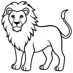Elegant Lion Outline Illustration
