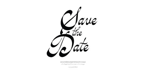 save the date vector ideas, calligraphy wedding invitation card font logo letterpress calligraphy