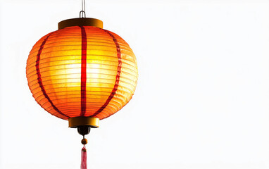 Obraz premium Glowing Party Lantern for Night Celebrations Isolated On White Background.