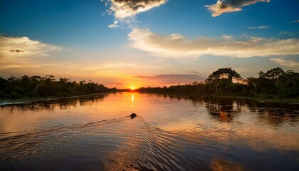 Obraz premium Amazon River Sunset