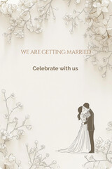 Romantic Wedding Invitation Background Illustration