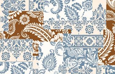 Ethnic Motifs Ikat floral paisley embroidery floral. ikat Saree Sarong oriental pattern traditional.Ikat embroidery style abstract embroidery design for texture,fabric,clothing,wrapping,decoration