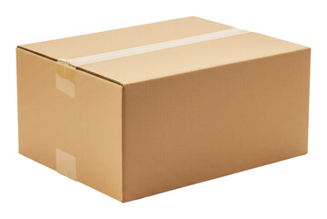 シンプル梱包ダンボール箱 茶色背景