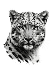 Snow Leopard Portrait Clipart