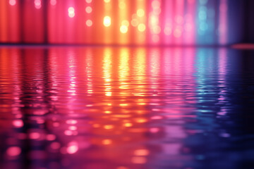 Water reflection of colorful light