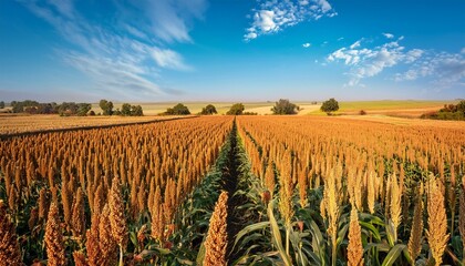 Sorghum fields in harvest season