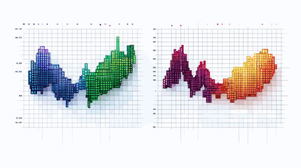 Abstract Pixel Art Rainbow Data Visualization