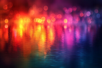 Water reflection of colorful light
