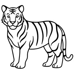 Fierce Tiger Outline Design