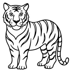 Fierce Tiger Outline Design
