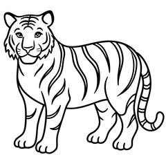 Fierce Tiger Outline Design