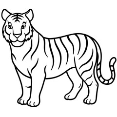 Fierce Tiger Outline Design