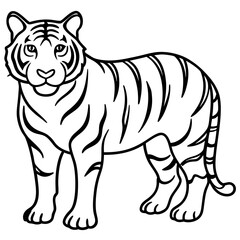 Fierce Tiger Outline Design