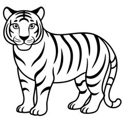Fierce Tiger Outline Design