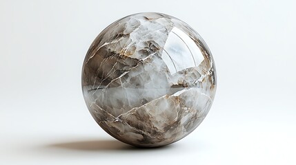 Polished stone orb with embedded rock pattern high resolution picture