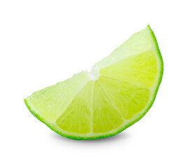Perfect cutout green citrus slice #1 - isolated background and shadow