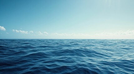 Obraz premium Serene ocean expanse under a clear sky, showcasing calmness and vastness