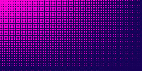 Gradient halftone pattern diagonal vector illustration. Pink dots, blue halftone texture. Pop Art blue pink halftone, comics Background. Background of Art. EPS10