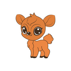 Cute baby deer cartoon illustration
