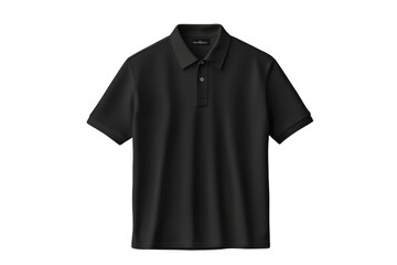 Dark polo shirt isolated on PNG transparent background, cut out