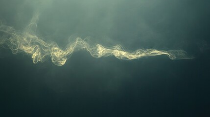 Abstract display of ethereal, flowing, pale yellow smoke patterns.