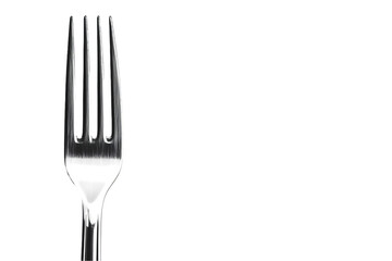 Minimalist Silver Fork Tines Against Stark White Backdrop