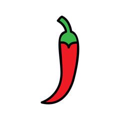 Chili pepper icon vector. Vegetables illustration sign. Garden symbol or logo.