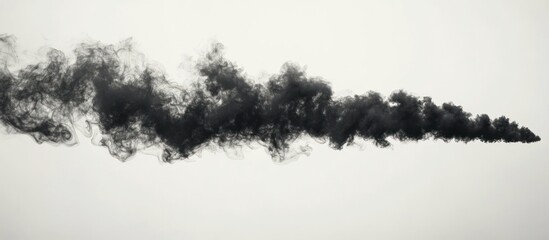 Black smoke plume, outdoor, white sky, design