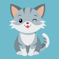 Smiling Kitten Feeling Relaxed