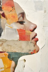 Modern Mixed Media Portrait 03 — Textured Layers