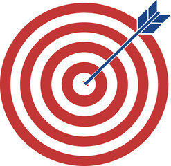 Target with Arrow Illustration – Bullseye Vector Symbol for Goal, Focus, and Marketing Strategy Concepts