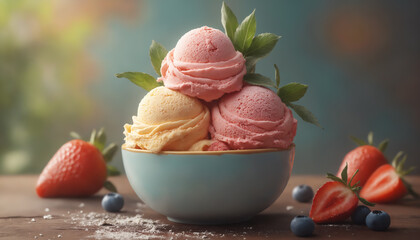 Delicious ice cream in a cup.