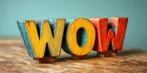Wow Wooden Letters Illustration