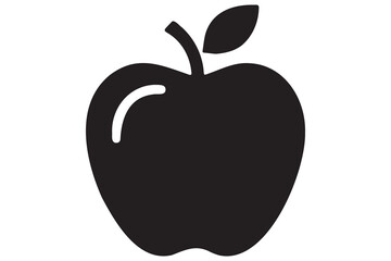 Apple icon symbol silhouette design isolated Vector illustration
