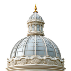 Obraz premium Architectural detail of a dome with glass and ornate stonework.