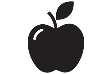 Apple icon symbol silhouette design isolated Vector illustration
