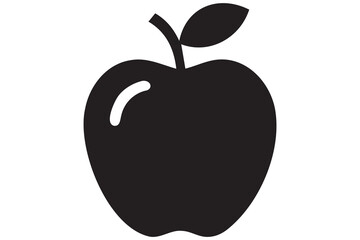 Apple icon symbol silhouette design isolated Vector illustration
