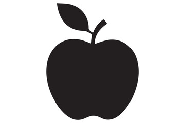 Apple icon symbol silhouette design isolated Vector illustration
