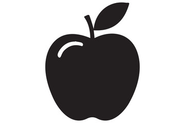 Apple icon symbol silhouette design isolated Vector illustration
